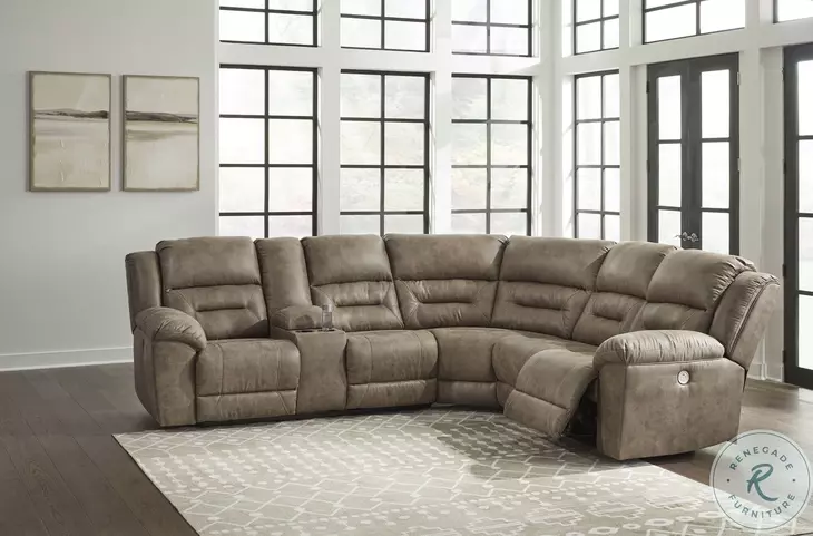 Ravenel Fossil 3 Piece Power Reclining Console LAF Sectional