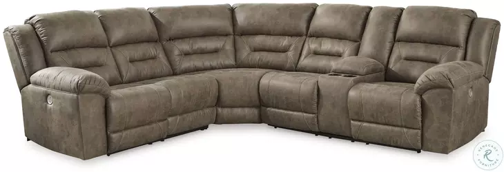 Ravenel Fossil 3 Piece Power Reclining Console RAF Sectional