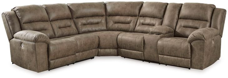 Ravenel Fossil 3 Piece Modular Power Reclining Sectional with RAF Console Loveseat and USB Charging