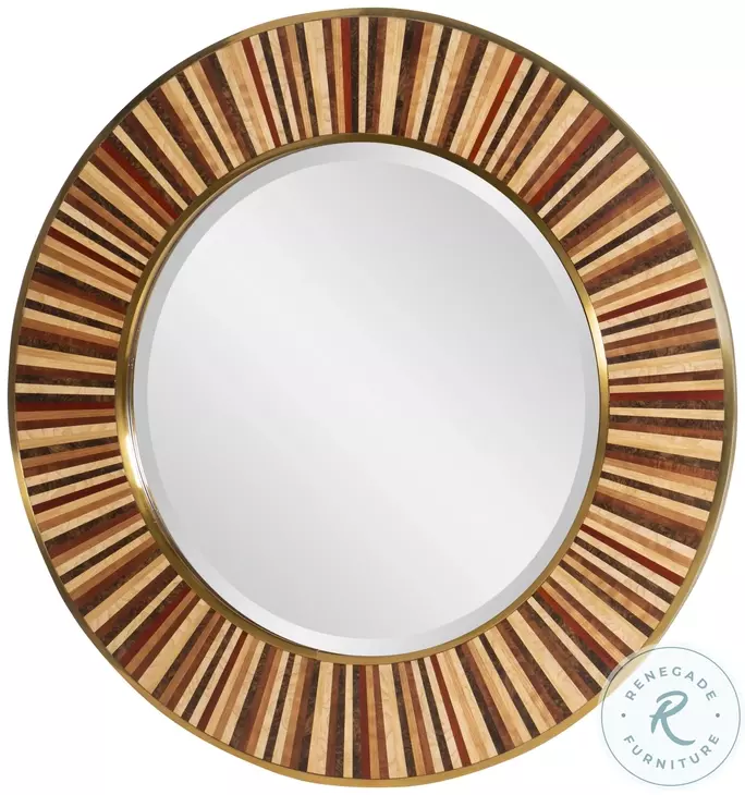 Radial Parquetry Inlay Mirror