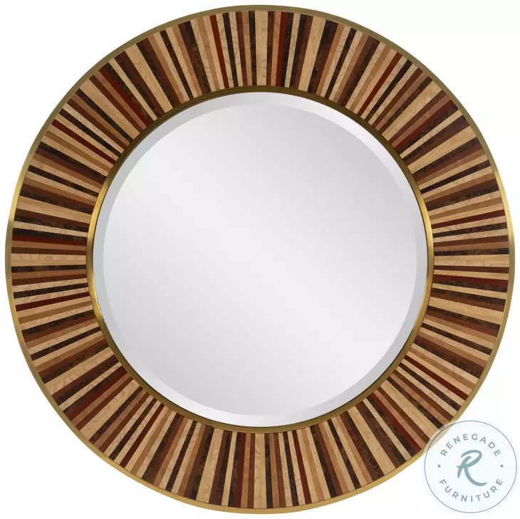 Radial Parquetry Inlay Mirror
