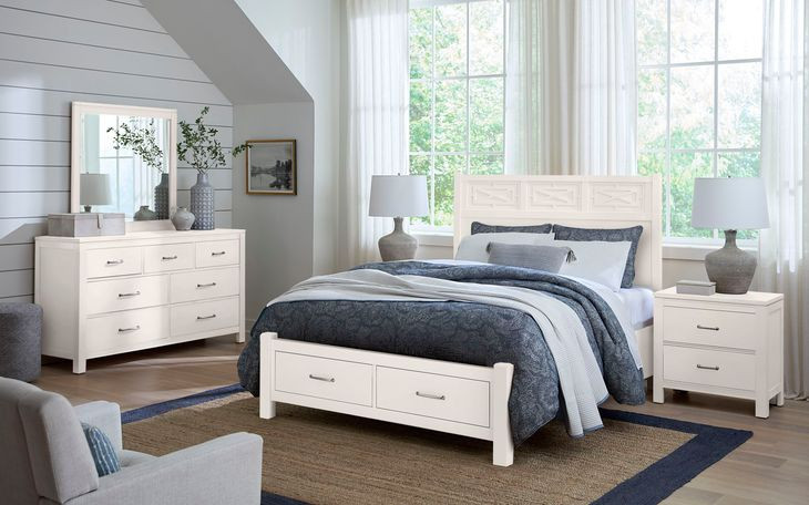 Tide And Timber White Maple Panel Storage Bedroom Set