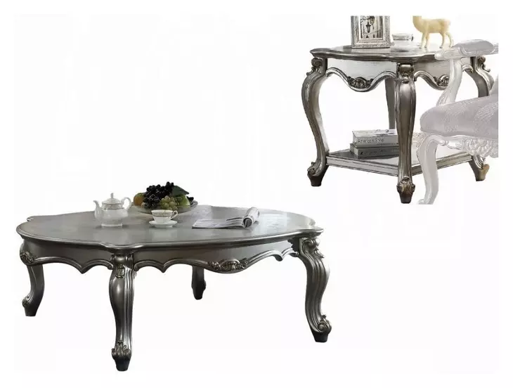 Picardy Antique Platinum Rectangular Coffee Table