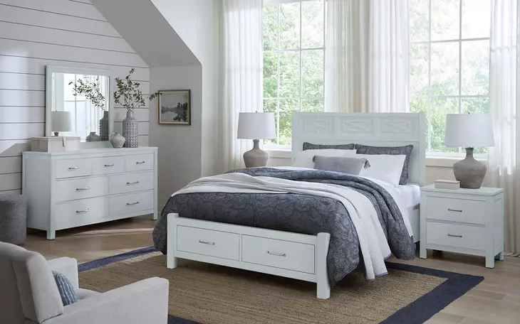 Tide And Timber Blue Maple Panel Storage Bedroom Set