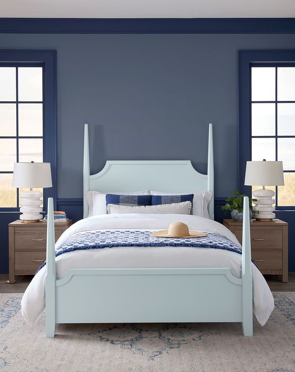 Tide And Timber Blue Maple California King Pencil Poster Bed