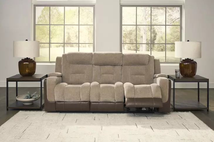 Ultimax Brownstone 87" Zero Gravity Power Reclining Sofa with USB Charging and LED