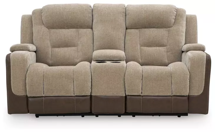 Ultimax Brownstone 76" Zero Gravity Power Reclining Loveseat with Console and USB Charging