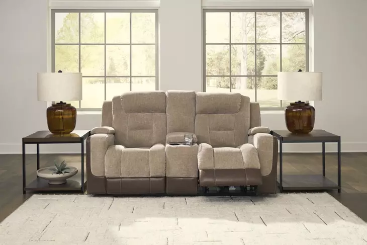 Ultimax Brownstone 76" Zero Gravity Power Reclining Loveseat with Console and USB Charging