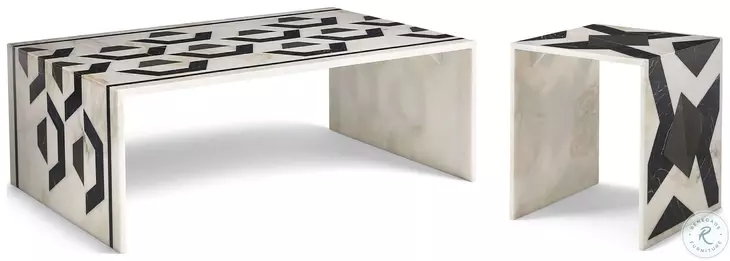 Morgan Marquina Marble Occasional Table Set
