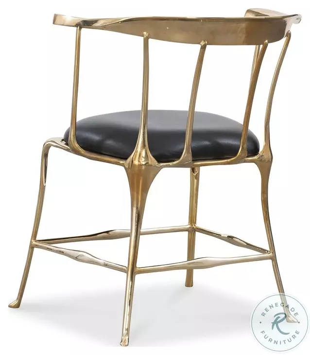 Bijou Black Leather Accent Chair