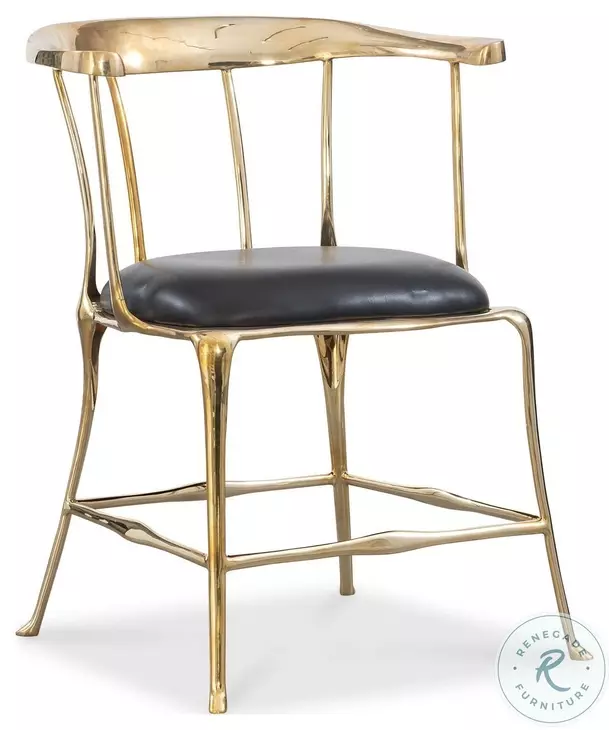 Bijou Black Leather Accent Chair