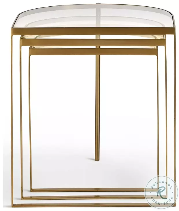 Clover Glass And Satin Brass Folding Table
