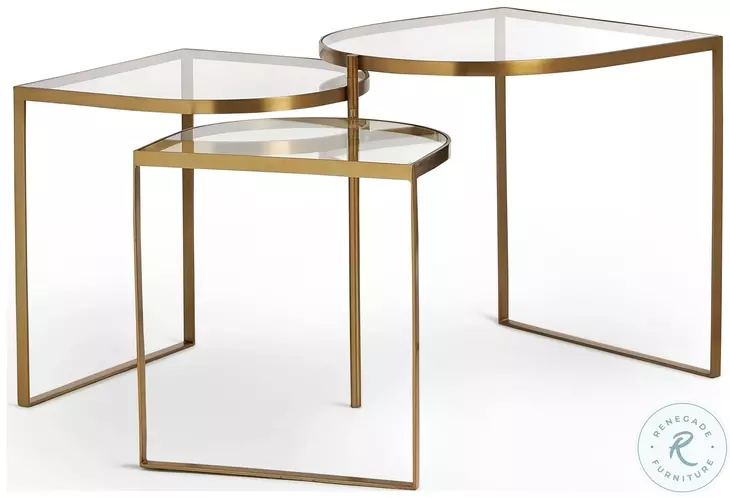 Clover Glass And Satin Brass Folding Table