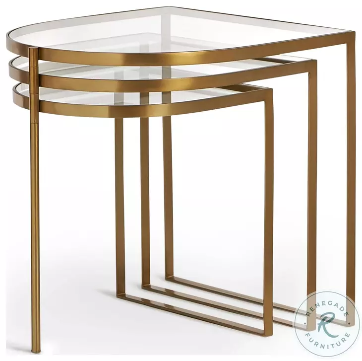Clover Glass And Satin Brass Folding Table