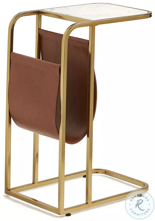 C Marble And Satin Brass C Table