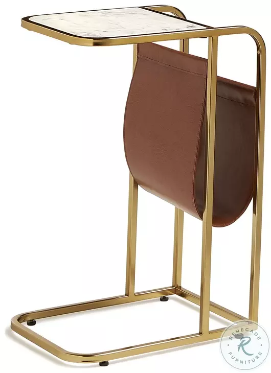 C Marble And Satin Brass C Table