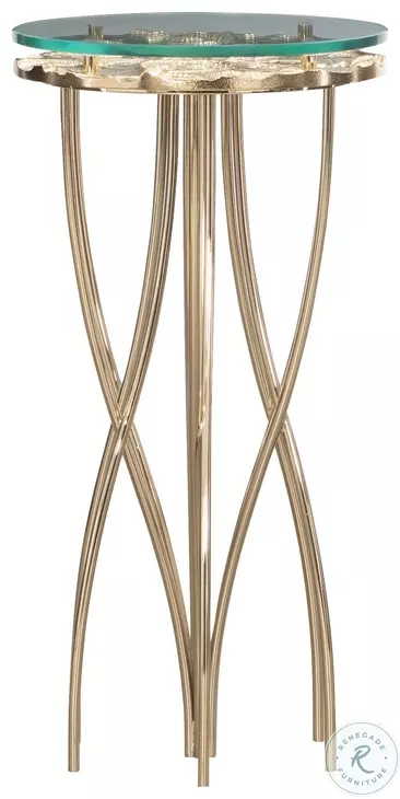 Coastal Glass And Shiny Brass Side Table