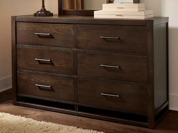 Lodge and Loft Dark Oak 6 Drawer Dresser