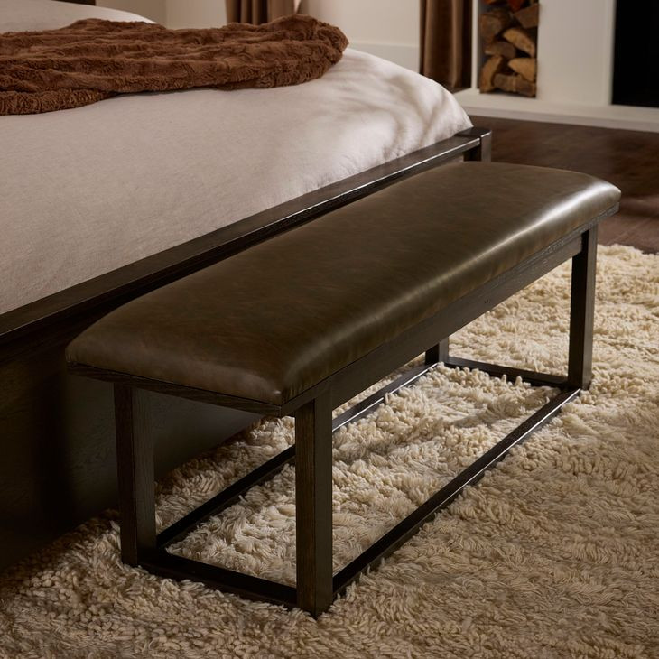 Lodge and Loft Sedona Brown Performance Fabric Bed Bench