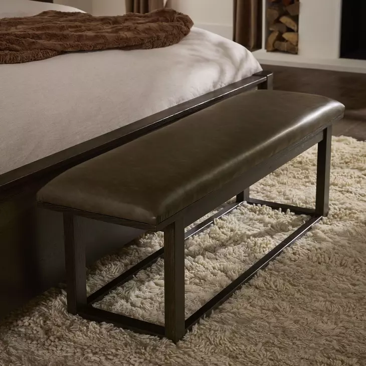 Lodge and Loft Sedona Brown Performance Fabric Bed Bench