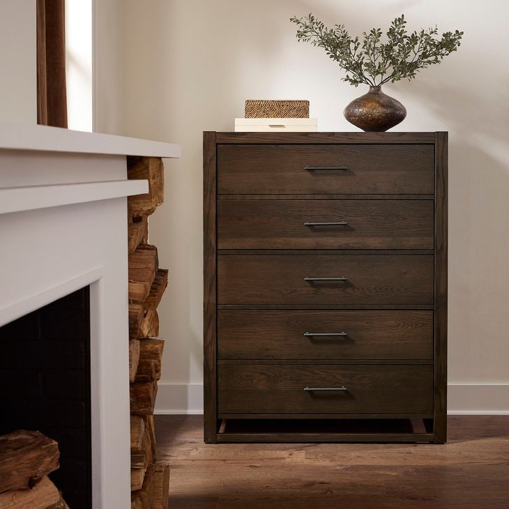 Lodge and Loft Dark Oak 5 Drawer Chest