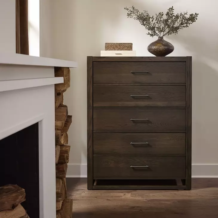 Lodge and Loft Dark Oak 5 Drawer Chest