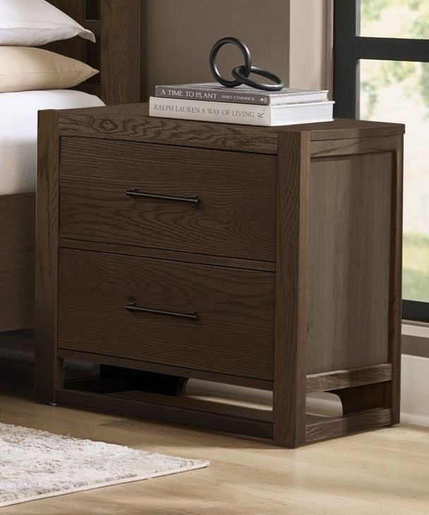 Lodge and Loft Dark Oak 2 Drawer Nightstand