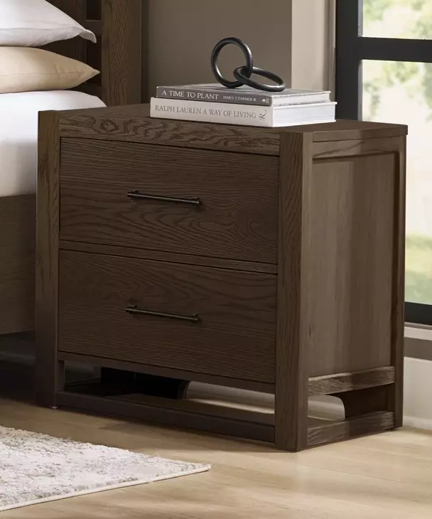 Lodge and Loft Dark Oak 2 Drawer Nightstand