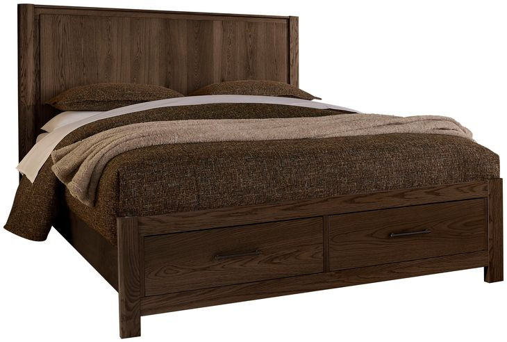 Lodge and Loft Dark Oak Queen Radius Storage Poster Bed