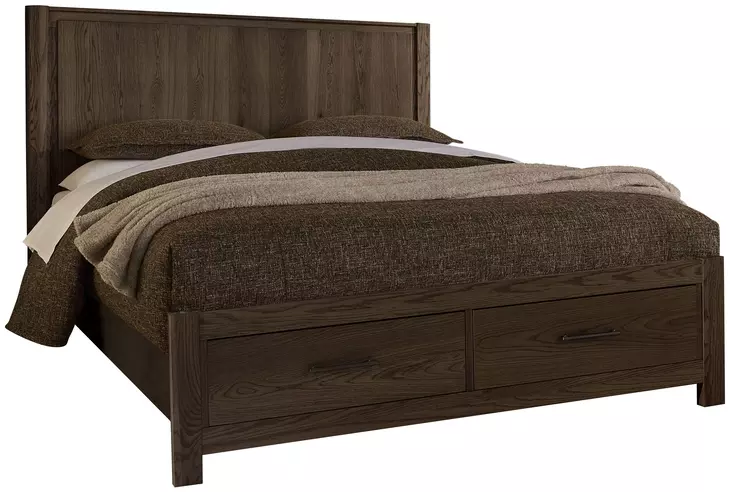 Lodge and Loft Dark Oak King Radius Storage Poster Bed