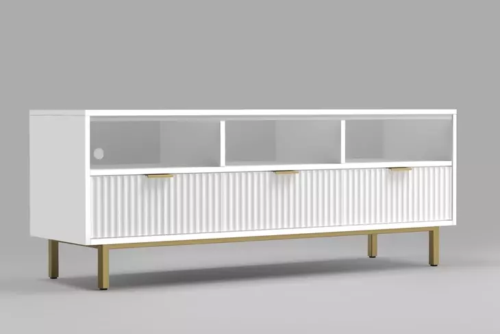 Casey White and Gold 64" TV Stand