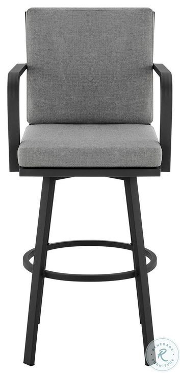 Arnauld Black Outdoor Swivel Bar Stool