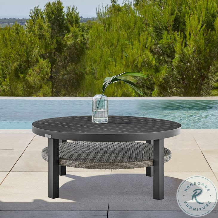 Palma Black Outdoor Round Coffee Table