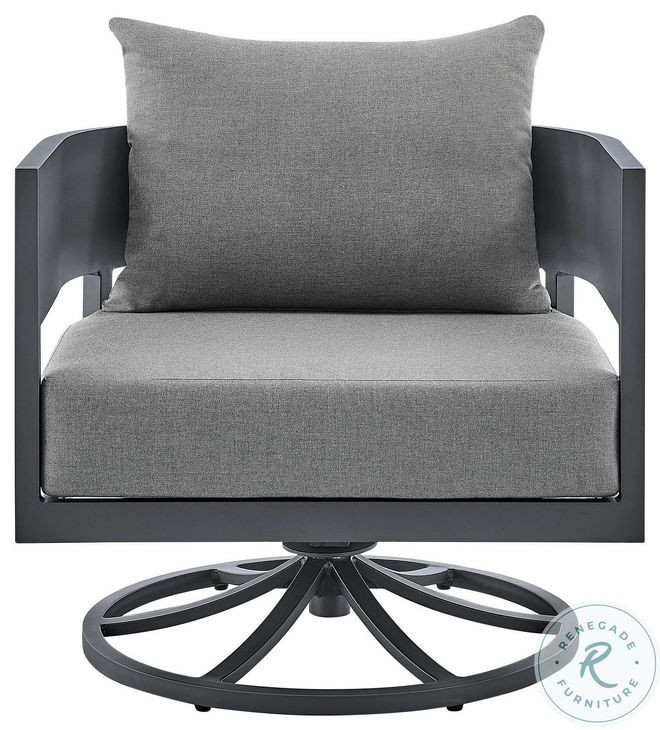 Menorca Gray Outdoor Swivel Rocking Chair