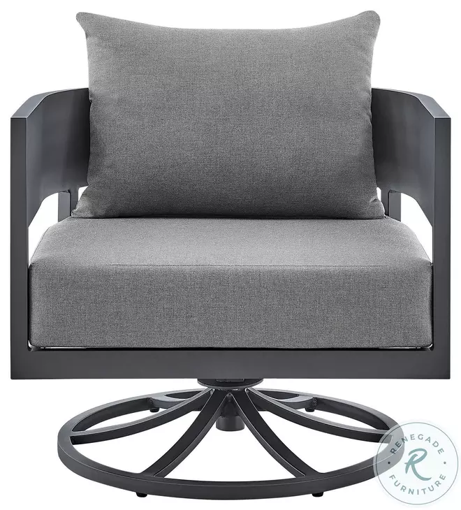 Menorca Gray Outdoor Swivel Rocking Chair