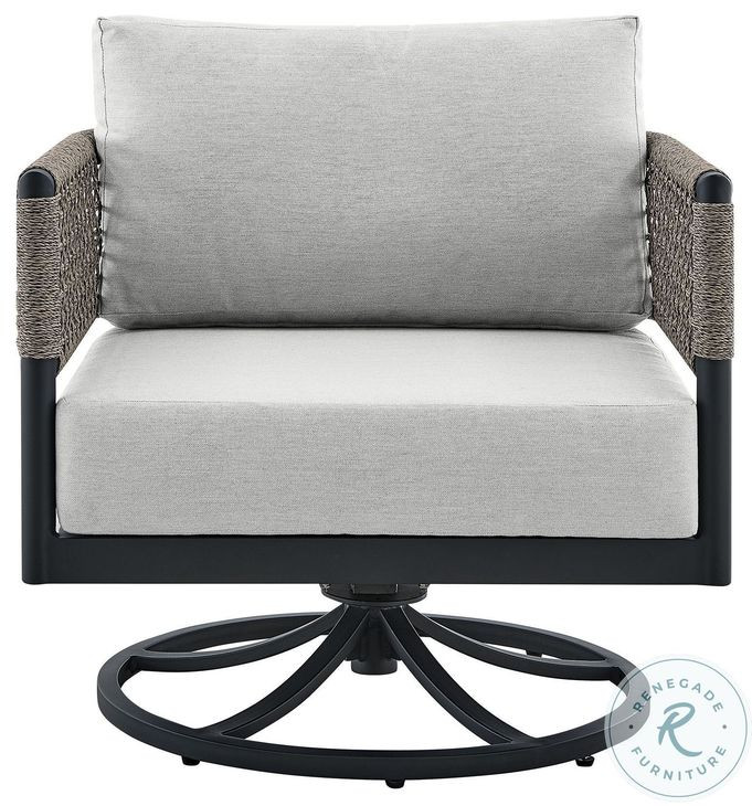 Alegria Gray Outdoor Patio Swivel Rocking Chair