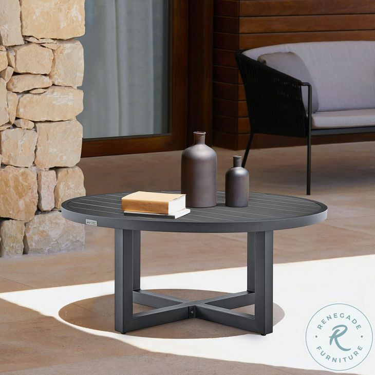 Menorca Gray Outdoor Round Coffee Table