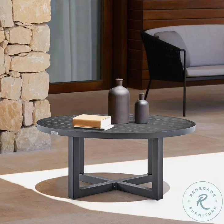 Menorca Gray Outdoor Round Coffee Table