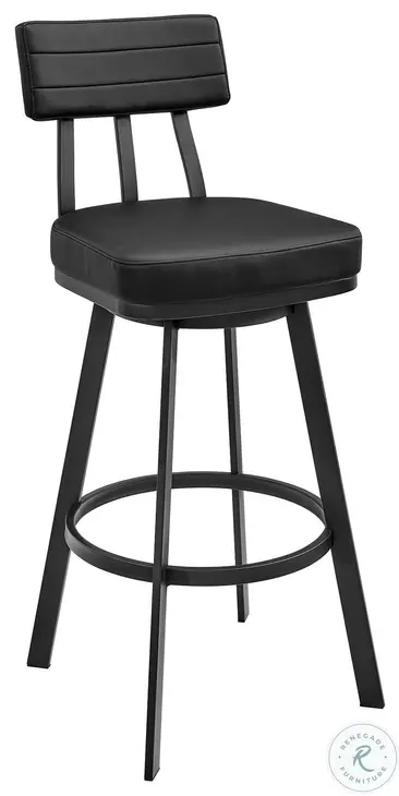 Jinab Black Swivel Bar Stool