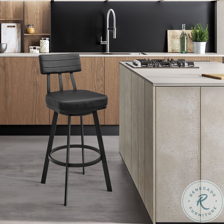 Benjamin Black Swivel Bar Stool