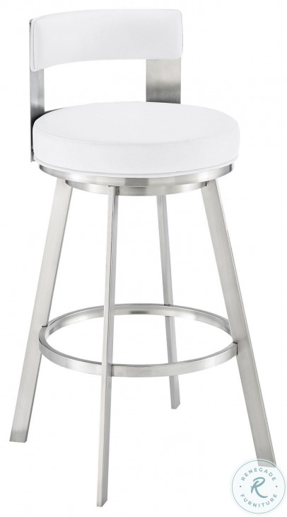 Lynof White Swivel Counter Height Stool From Armen Living | Coleman
