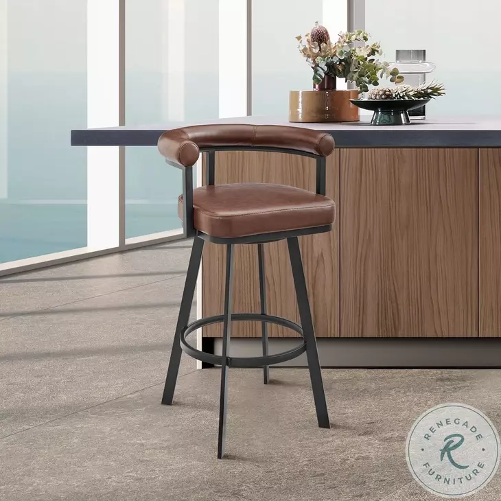 Nolagam Brown Swivel Counter Height Stool