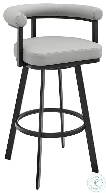 Nolagam Light Gray and Black Swivel Counter Height Stool