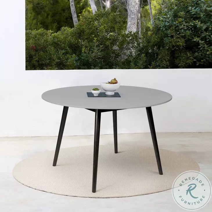 Kylie Black Eucalyptus Outdoor 47" Round Dining Table