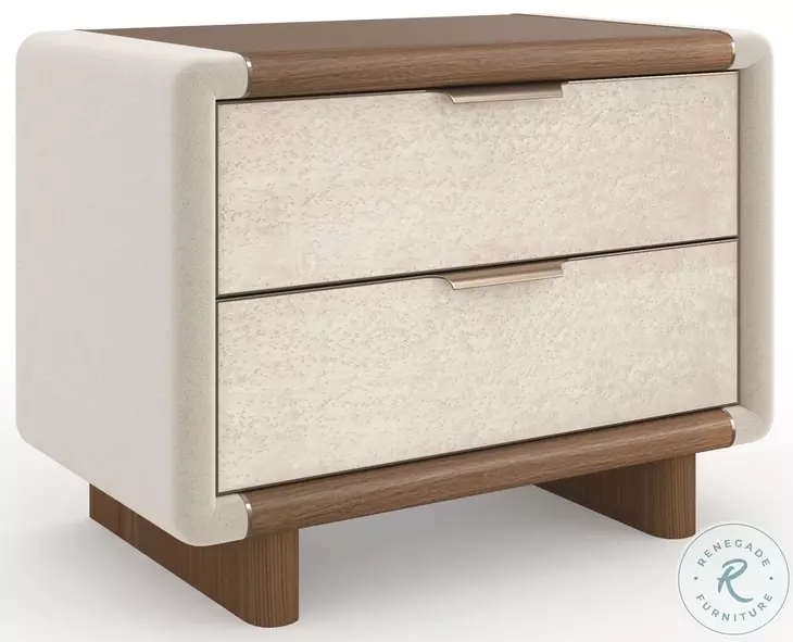 Botero Retro Walnut and Smoke Birdseye Large Nightstand