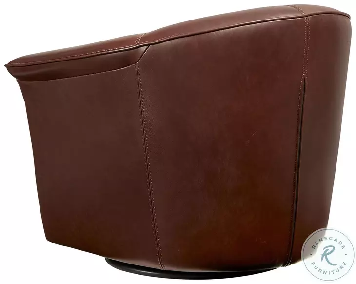 Scoop Rich Brown Leather Swivel Chair