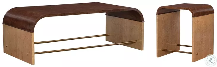 Jaguar Two Toned Walnut Burl Occasional Table Set