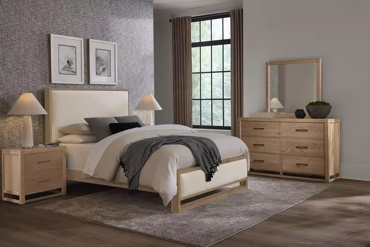 Lodge and Loft Blond Oak Square Dresser Mirror