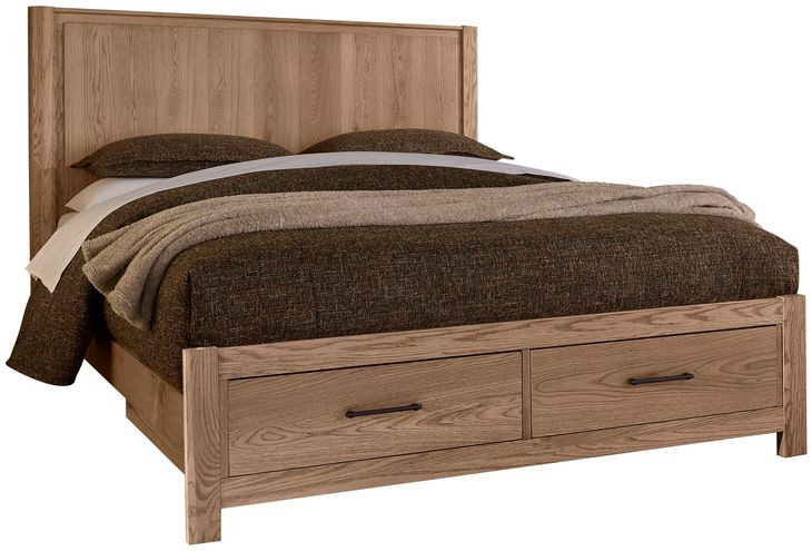 Lodge and Loft Blond Oak King Radius Storage Poster Bed
