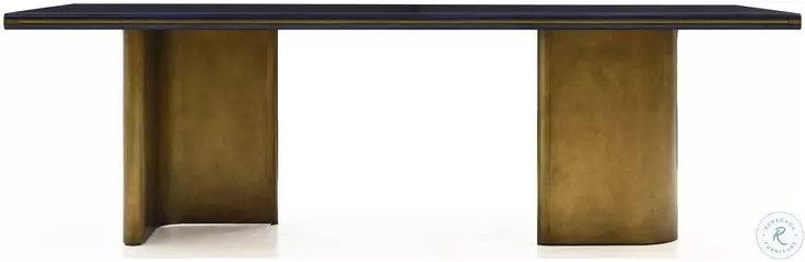 Elvira Rich Navy Blue And Antique Brass Starburst Dining Table